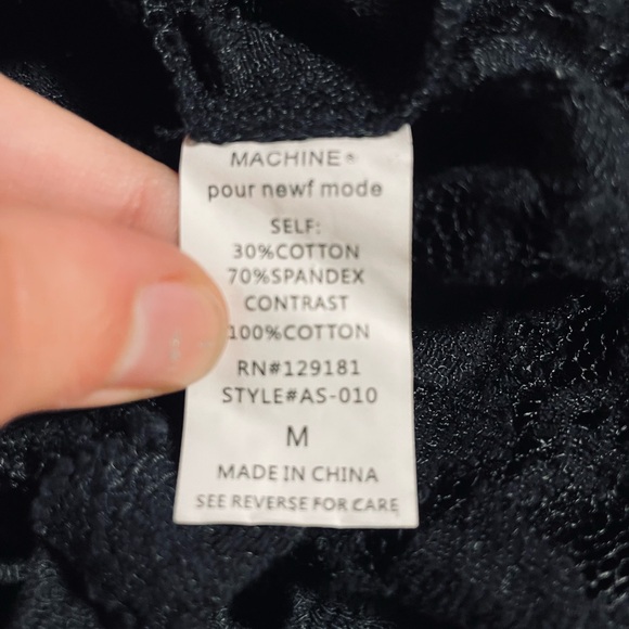 Edgy Unique Black Mesh Lace Cropped Top Tank with a Dual-Sided Design (Medium) - Picture 10 of 10